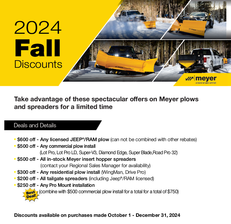 Spectacular Discounts on Meyer Plows and Spreaders for a Limited Time